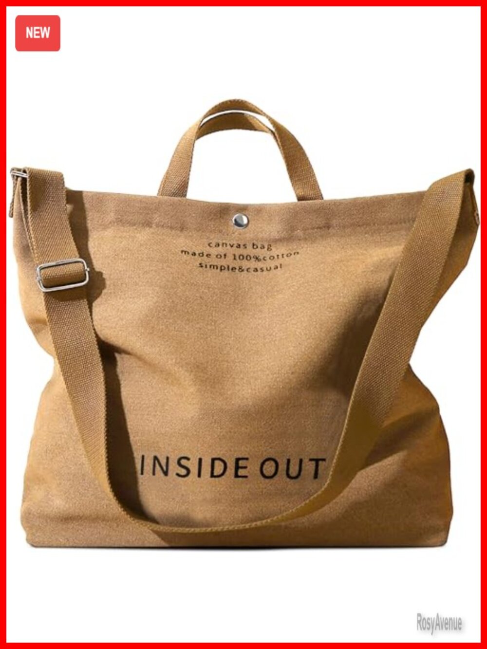 Large Canvas Tote Bag for Women 16oz Cotton Crossbody Shoulder Bag